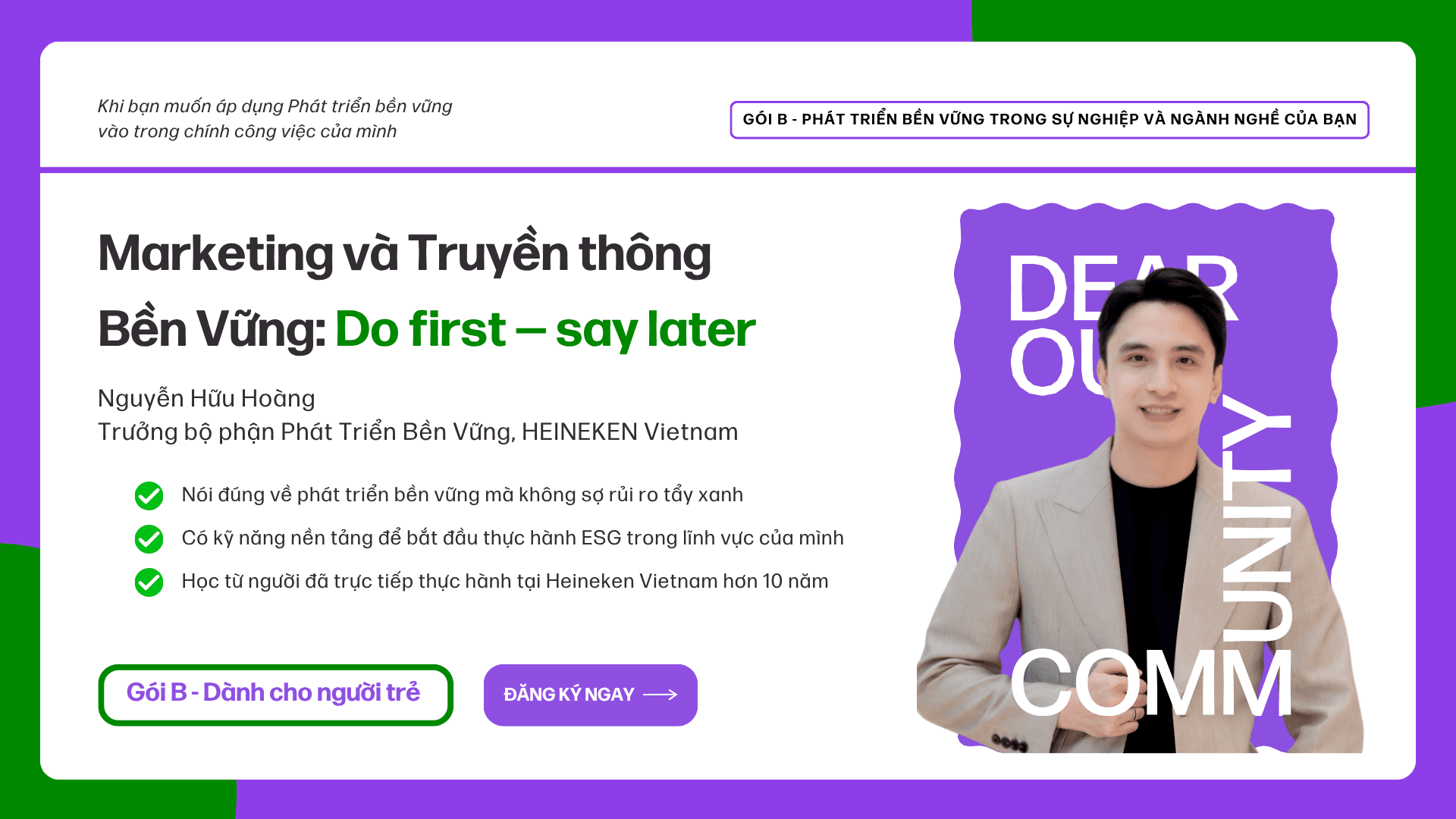 Marketing và Truyền thông Bền Vững: Do first — say later